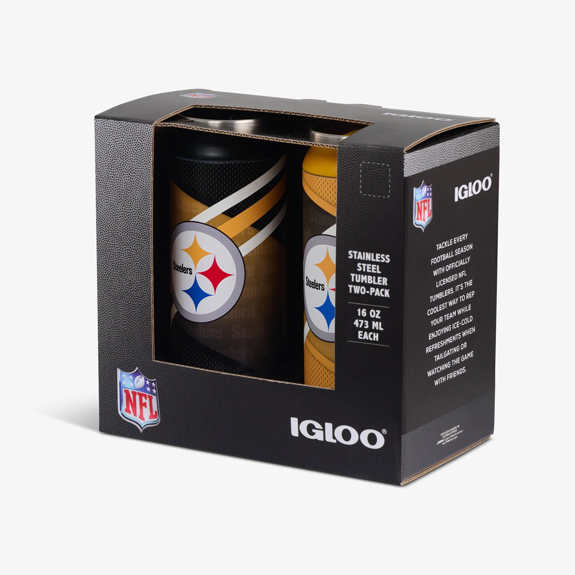 Igloo Insulated Cooler Durable Cooler Pittsburgh Steelers Home & Away 16 Oz Can 2-Pack - Image 5