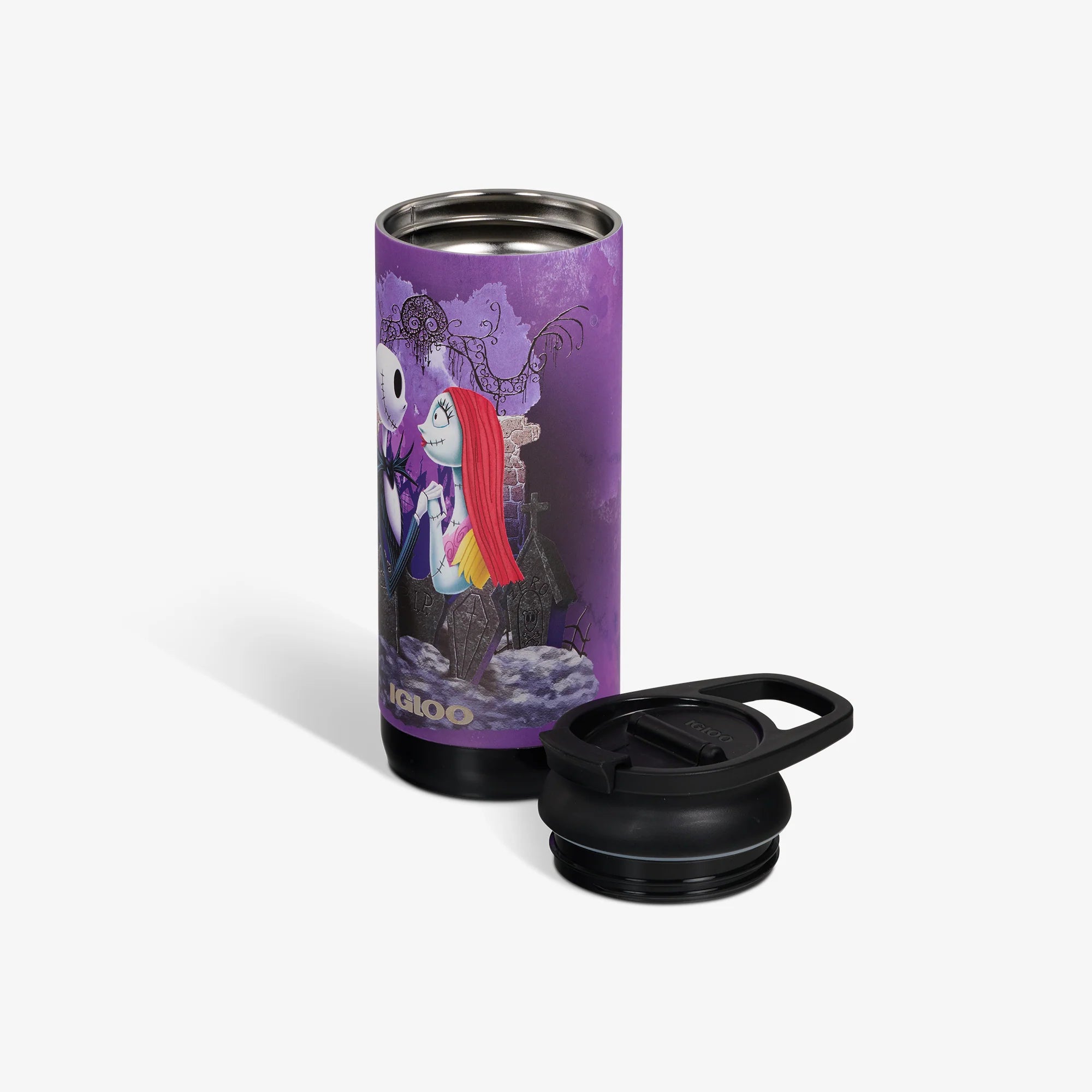 Igloo Travel Collectible Gift for Fans Cooler Disney Tim BurtonFlip'n'Sips The Nightmare Before Christmas Jack Skellington & Sally 16 Oz Flip Flip'n'Sip Sip Tumbler - Image 3