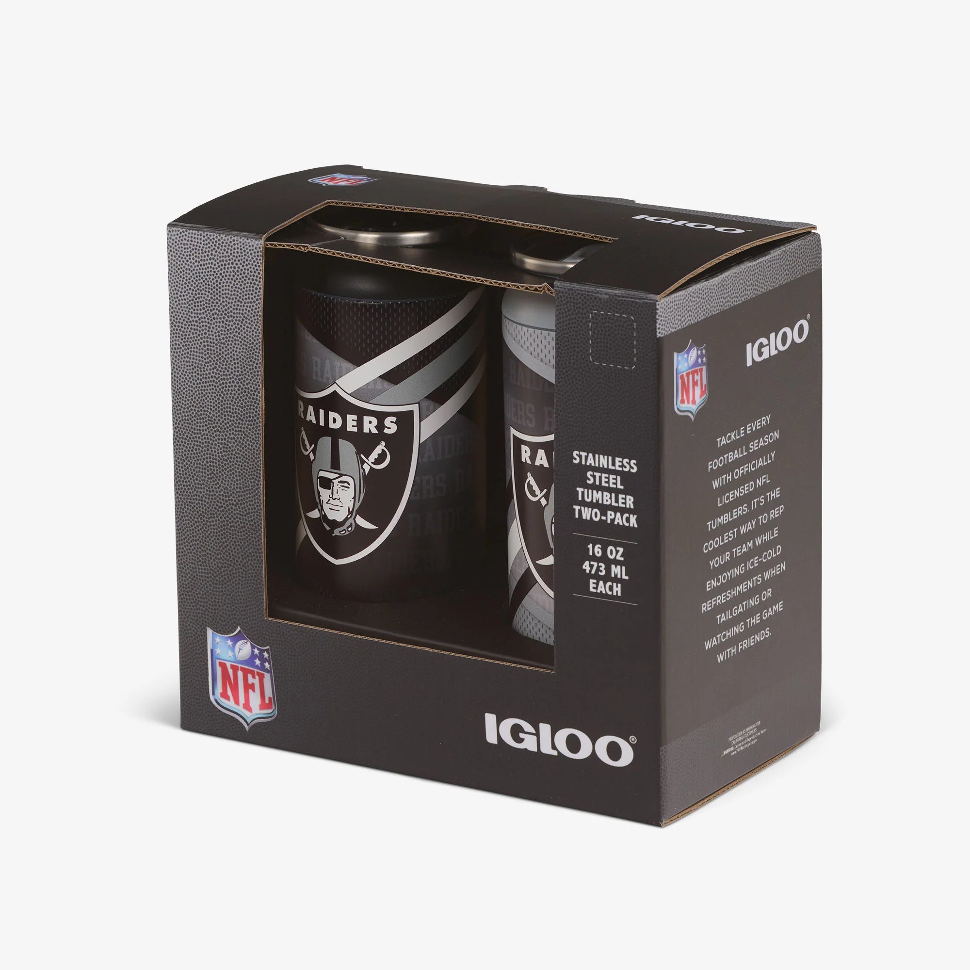 Igloo Insulated Cooler Durable Cooler Las Vegas Raiders Home & Away 16 Oz Can 2-Pack - Image 5