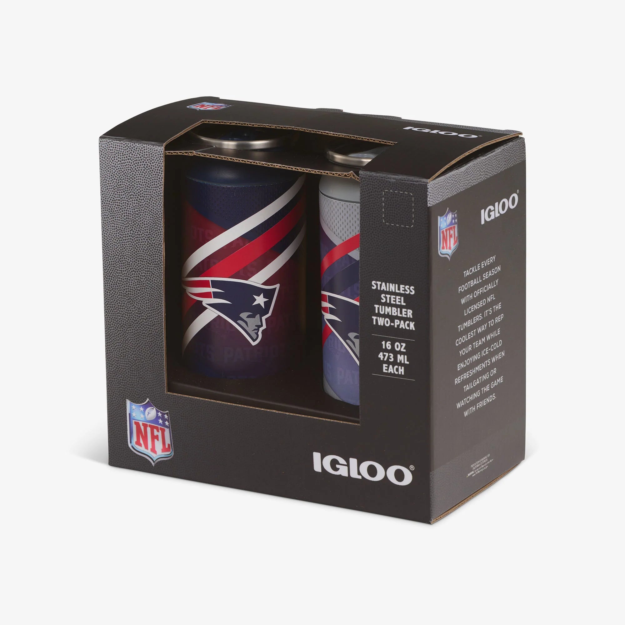 Igloo Insulated Cooler Durable Cooler New England Patriots Home & Away 16 Oz Can 2-Pack - Image 5