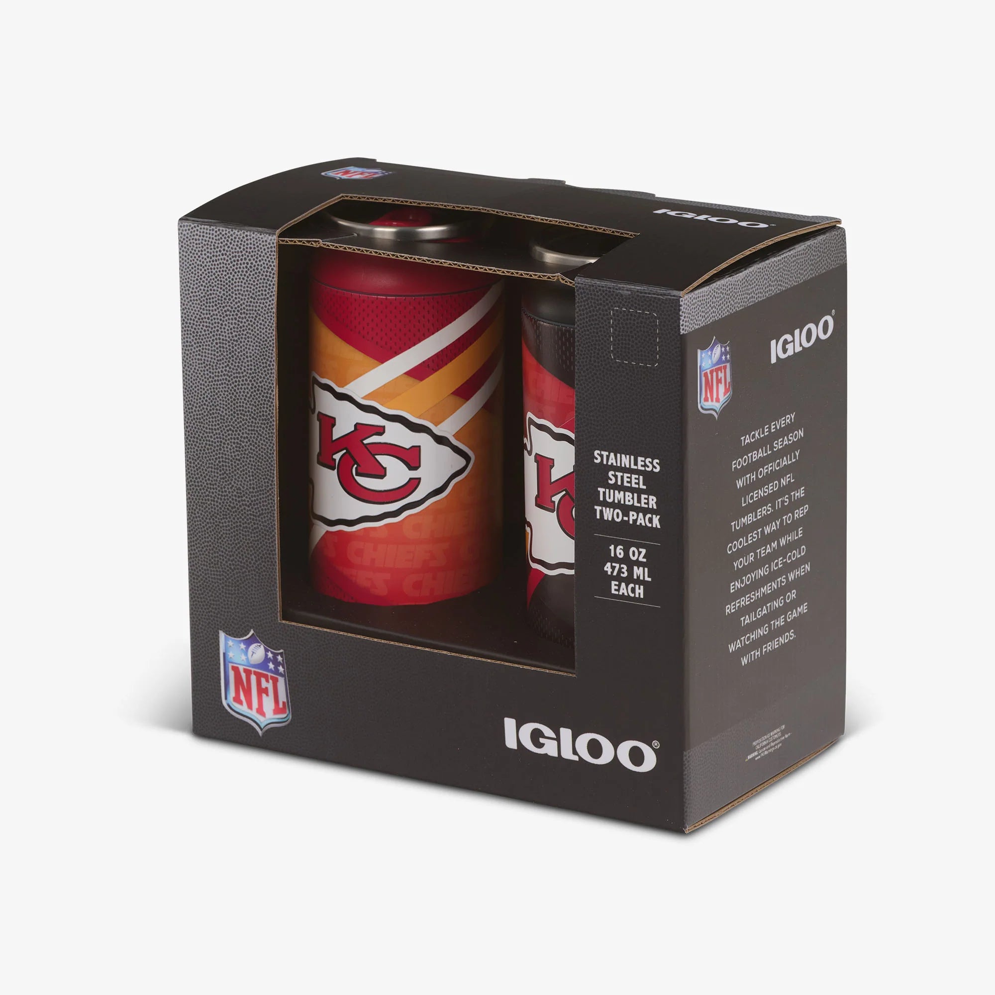 Igloo Insulated Cooler Durable Cooler Kansas City Chiefs Home & Away 16 Oz Can 2-Pack - Image 5